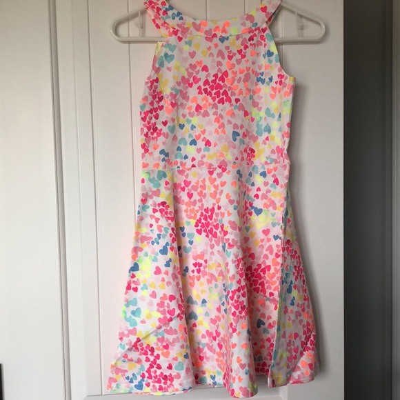 The Children's Place Dress Girls Size‎ Large 10/12 Rainbow Hearts - Picture 3 of 9
